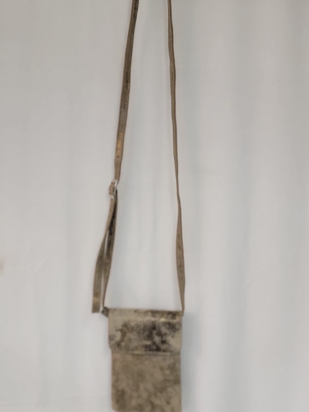 Cofi Minimal Metallic Crossbody Bag in Taupe